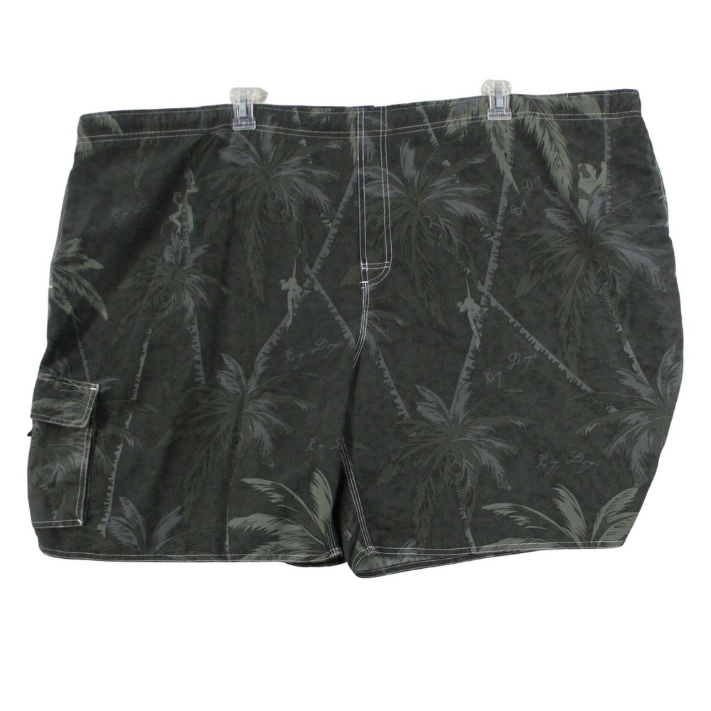 Big Dogs Mens 3X Swim Trunk Black Palm Tree Monkey Print Cargo Board Shorts 6060